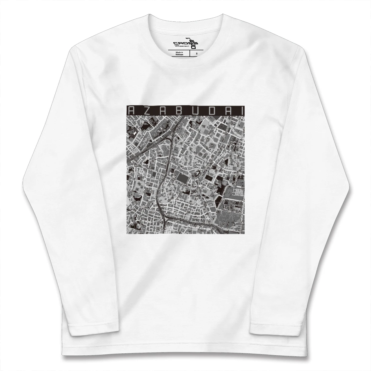 【麻布台（東京都）】地図柄ロングスリーブTシャツ