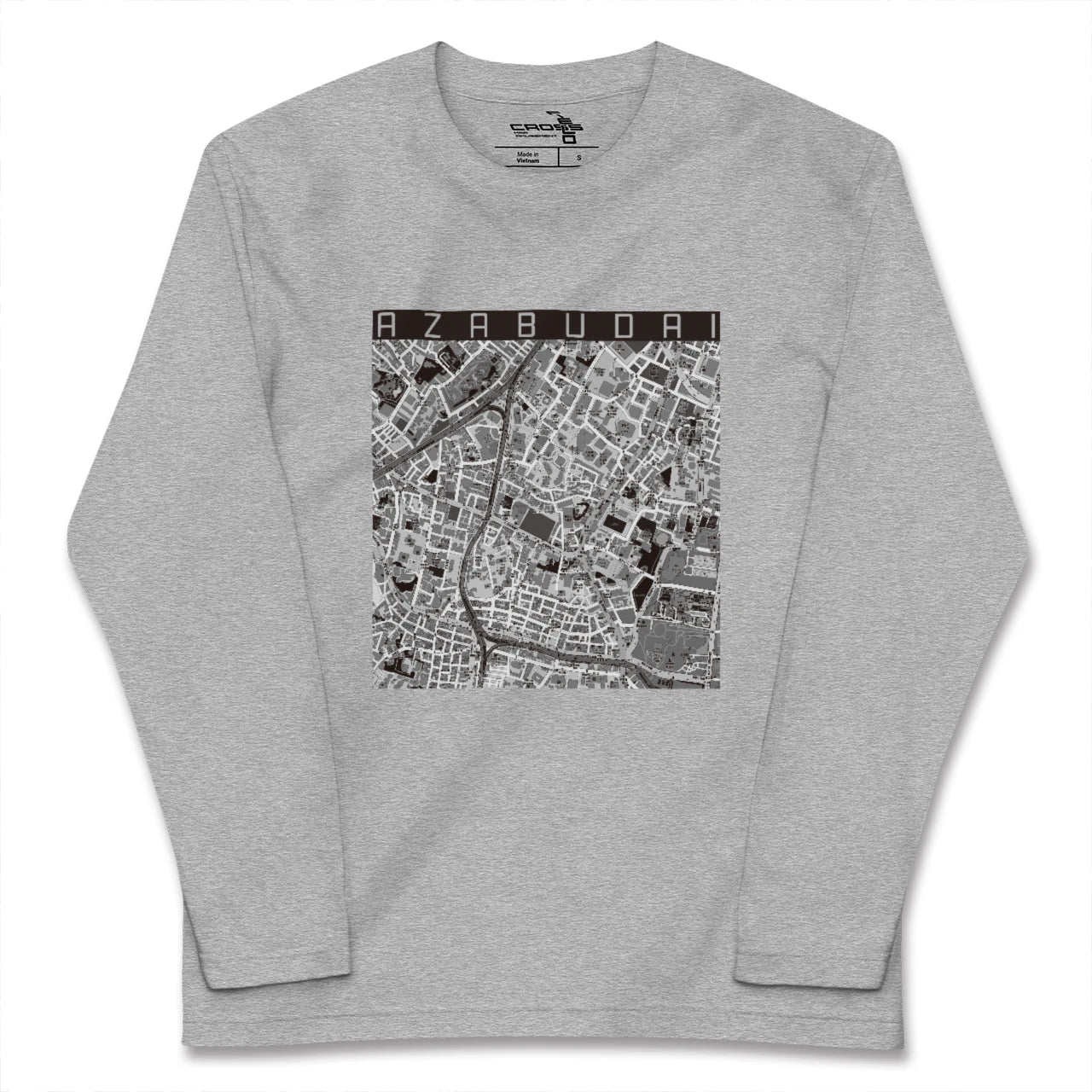 【麻布台（東京都）】地図柄ロングスリーブTシャツ