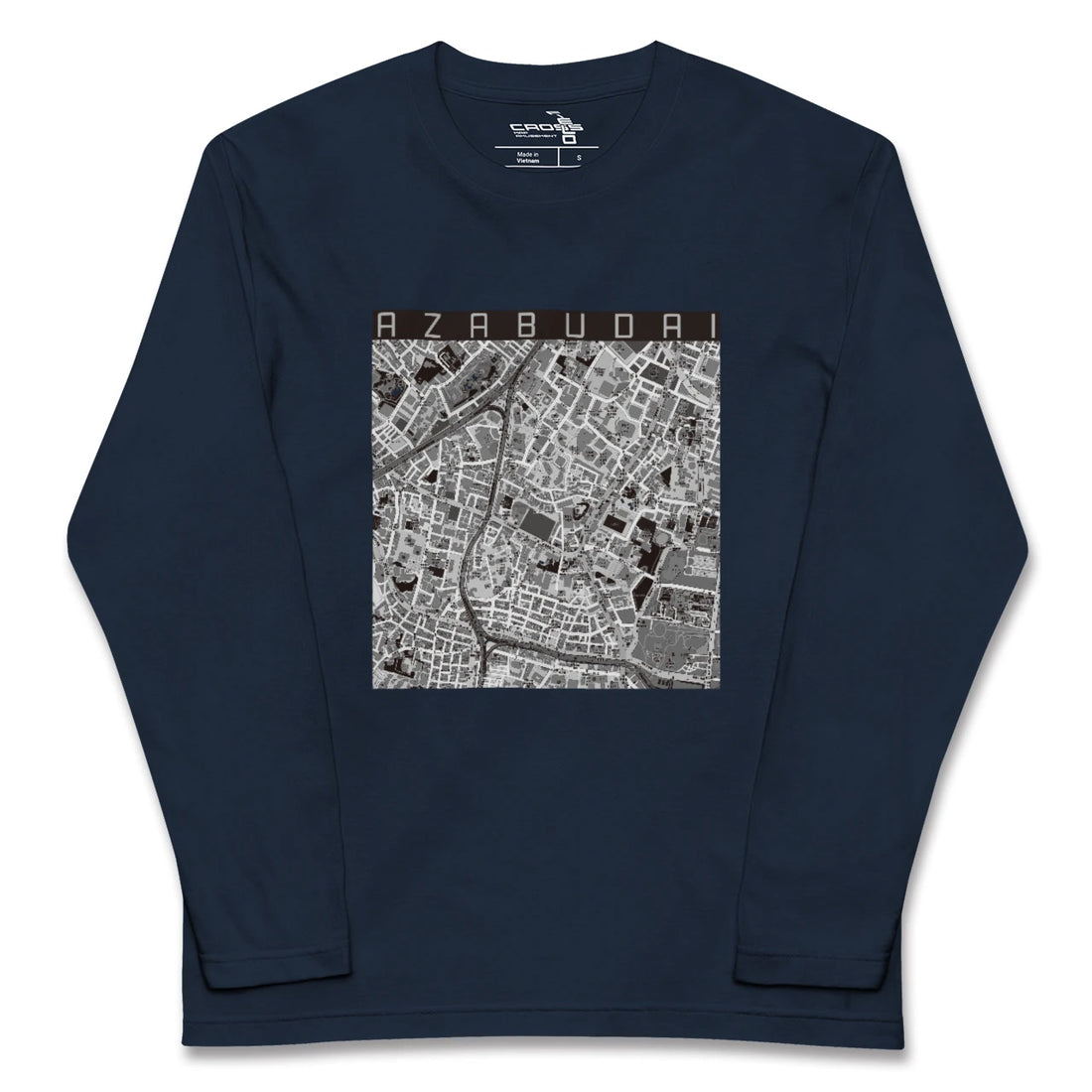 【麻布台(東京都)】地図柄ロングスリーブTシャツ