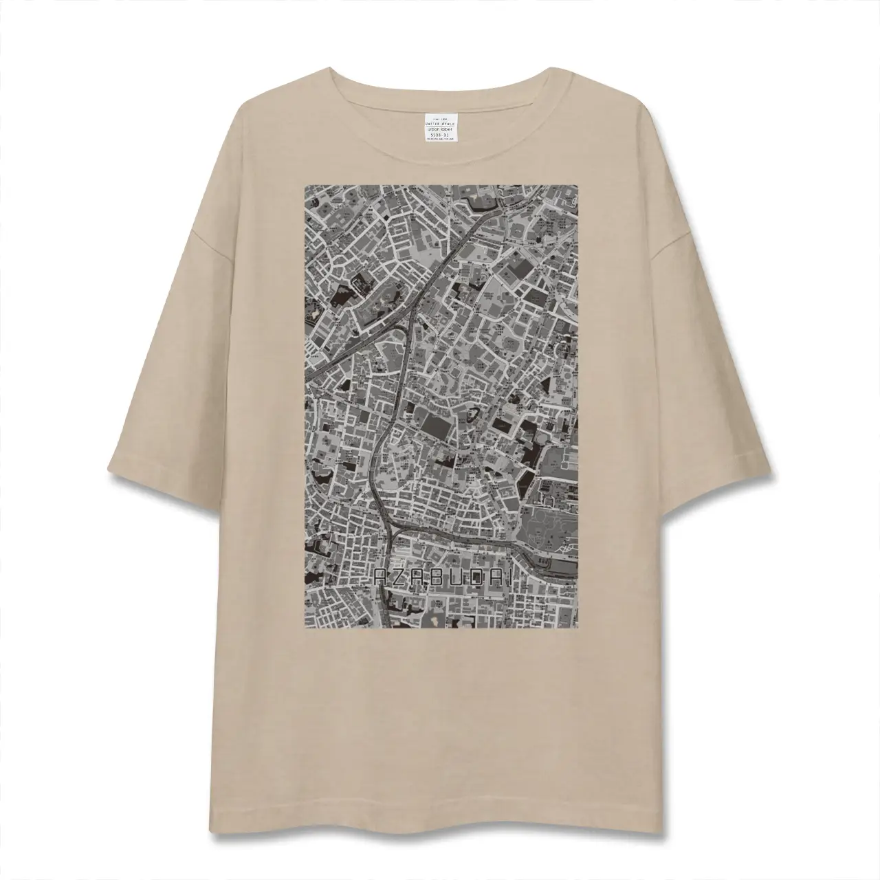 【麻布台（東京都）】地図柄ビッグシルエットTシャツ