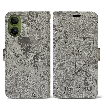 【あざみ野（神奈川県）】地図柄iPhoneケース（手帳タイプ）