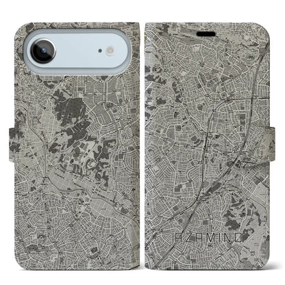 【あざみ野（神奈川県）】地図柄iPhoneケース（手帳タイプ）