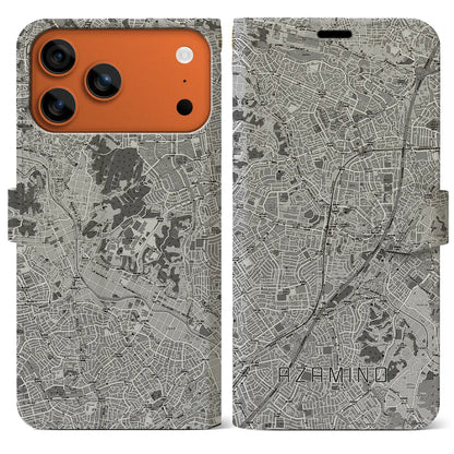 【あざみ野（神奈川県）】地図柄iPhoneケース（手帳タイプ）