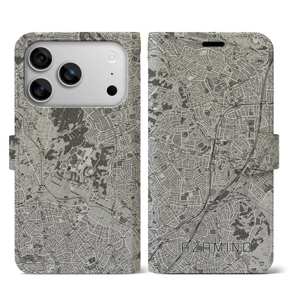 【あざみ野（神奈川県）】地図柄iPhoneケース（手帳タイプ）