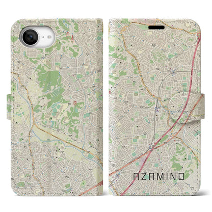 【あざみ野（神奈川県）】地図柄iPhoneケース（手帳タイプ）