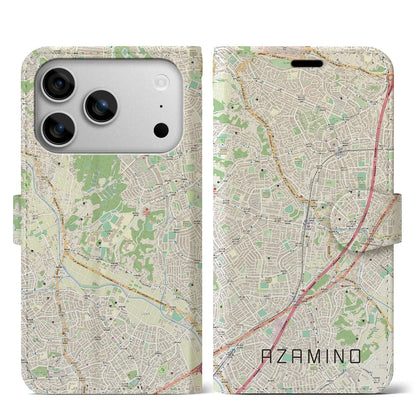 【あざみ野（神奈川県）】地図柄iPhoneケース（手帳タイプ）