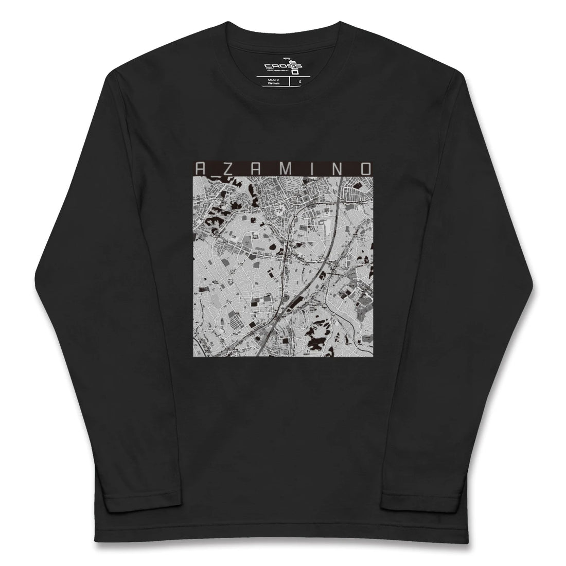 【あざみ野(神奈川県)】地図柄ロングスリーブTシャツ
