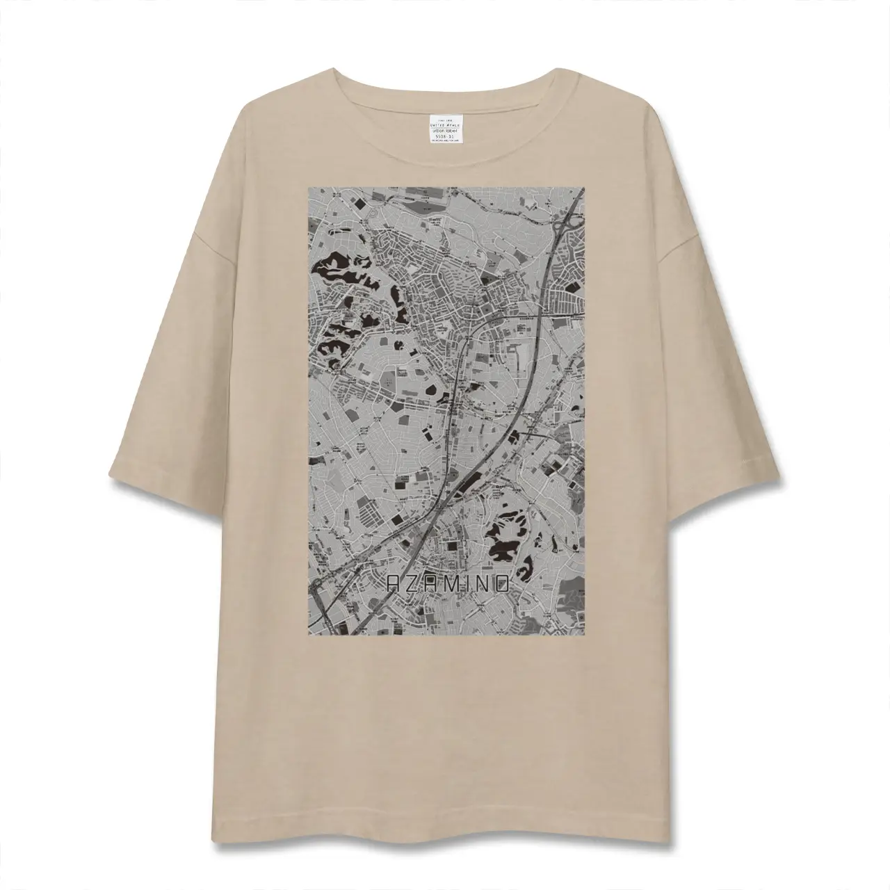 【あざみ野（神奈川県）】地図柄ビッグシルエットTシャツ