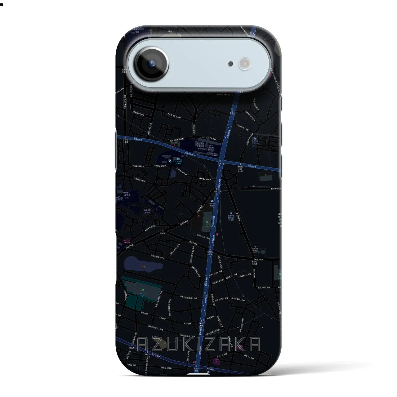 【小豆坂（愛知県）】地図柄iPhoneケース（バックカバータイプ）