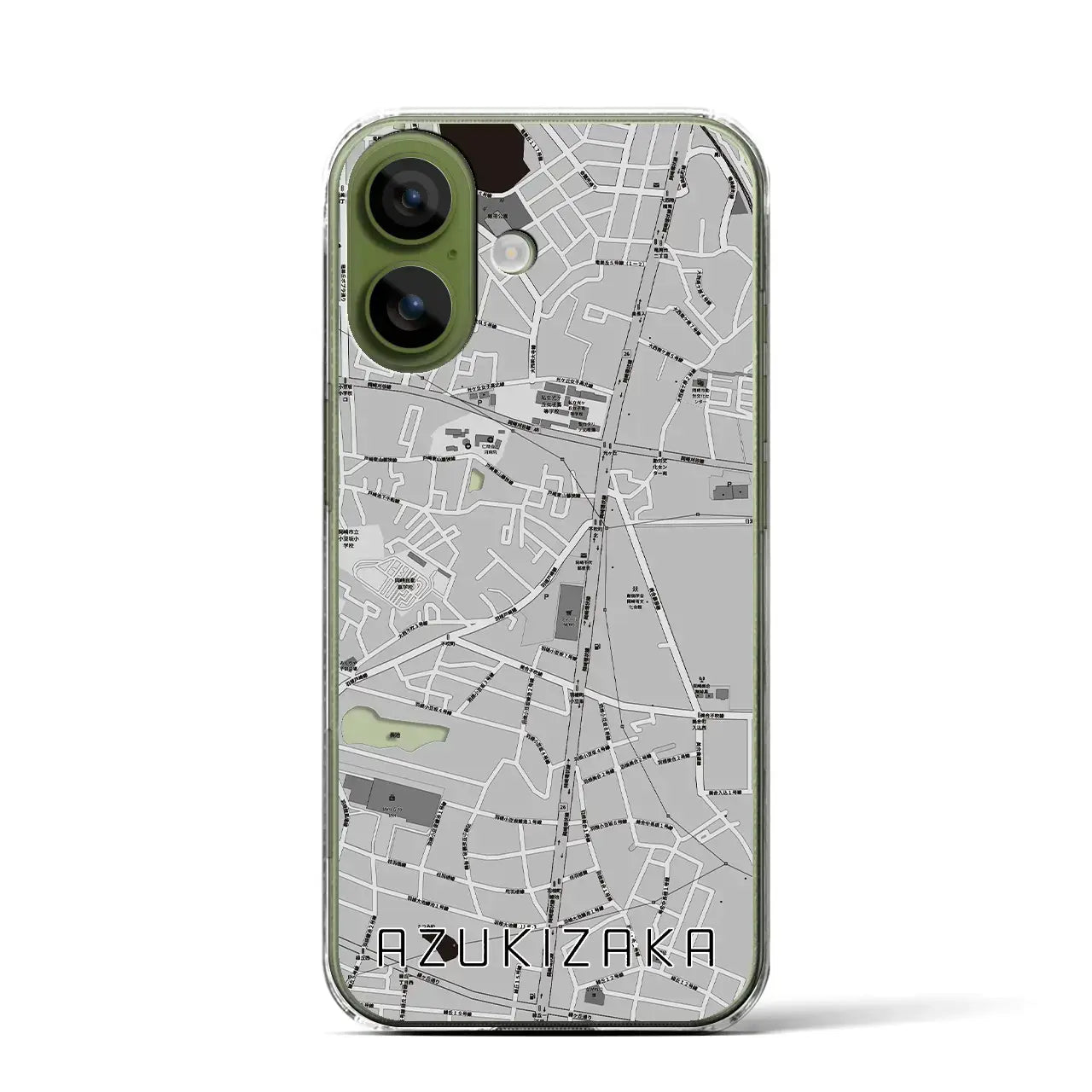 【小豆坂（愛知県）】地図柄iPhoneケース（クリアタイプ）