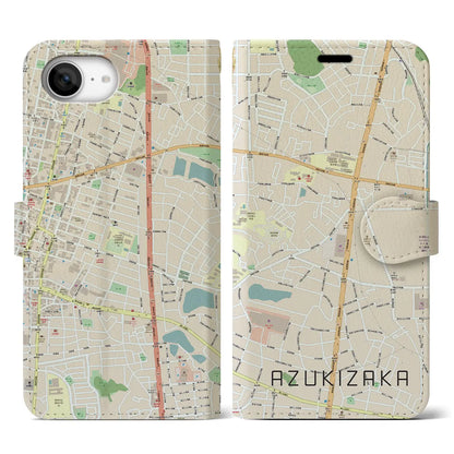 【小豆坂（愛知県）】地図柄iPhoneケース（手帳タイプ）