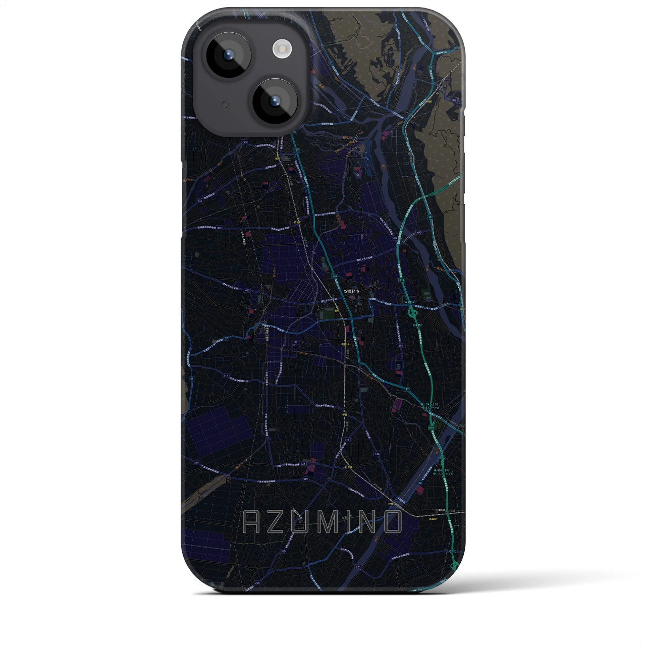 【安曇野（長野県）】地図柄iPhoneケース（バックカバータイプ）