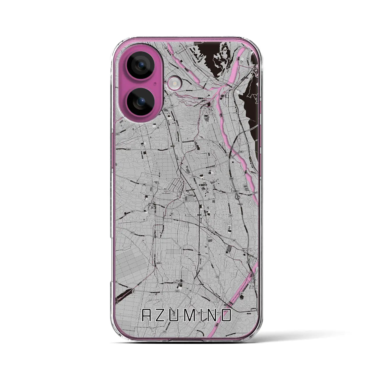 【安曇野（長野県）】地図柄iPhoneケース（クリアタイプ）