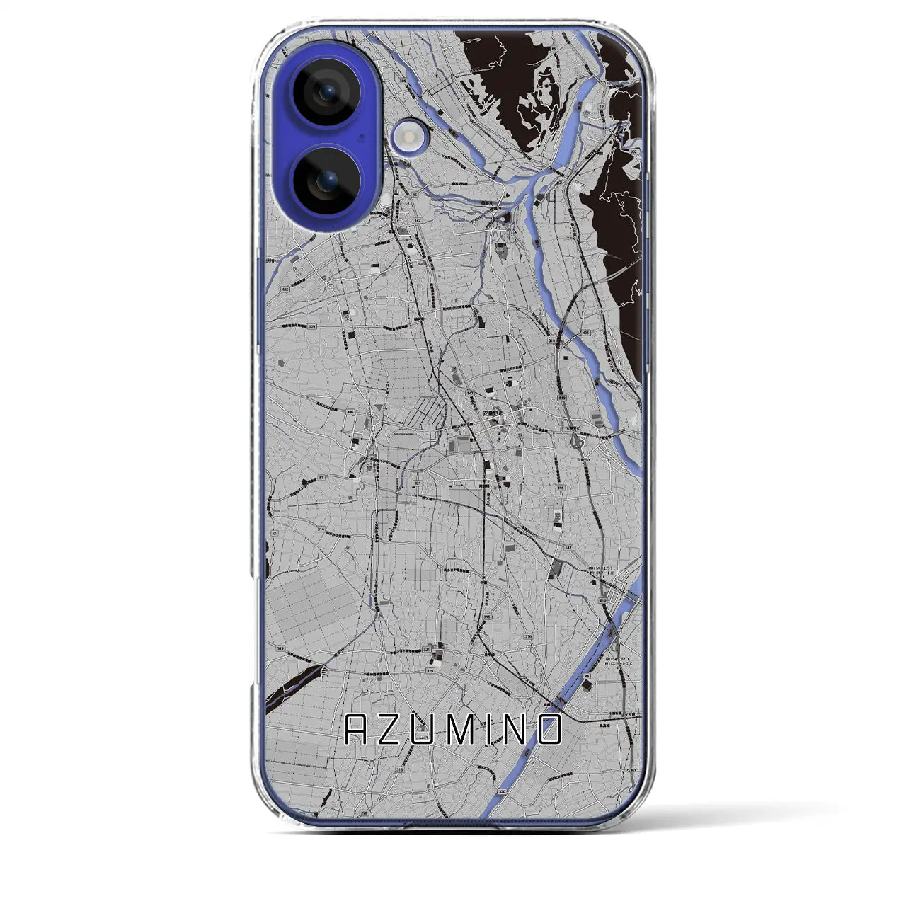 【安曇野（長野県）】地図柄iPhoneケース（クリアタイプ）