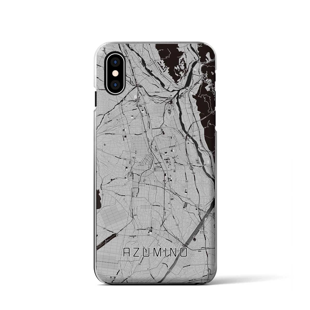 【安曇野（長野県）】地図柄iPhoneケース（クリアタイプ）