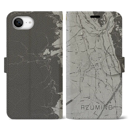 【安曇野（長野県）】地図柄iPhoneケース（手帳タイプ）