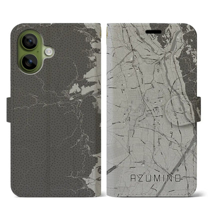 【安曇野（長野県）】地図柄iPhoneケース（手帳タイプ）