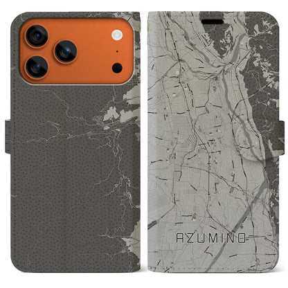 【安曇野（長野県）】地図柄iPhoneケース（手帳タイプ）