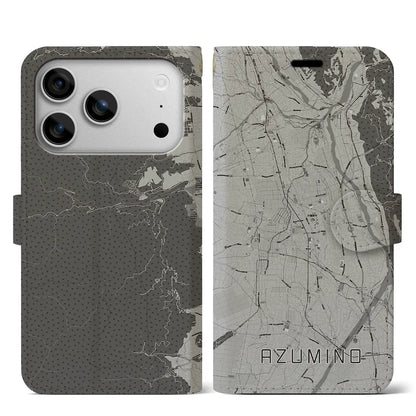 【安曇野（長野県）】地図柄iPhoneケース（手帳タイプ）