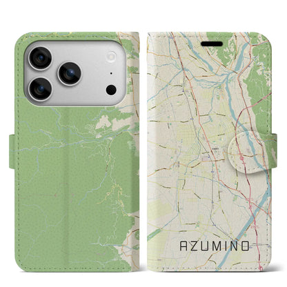 【安曇野（長野県）】地図柄iPhoneケース（手帳タイプ）