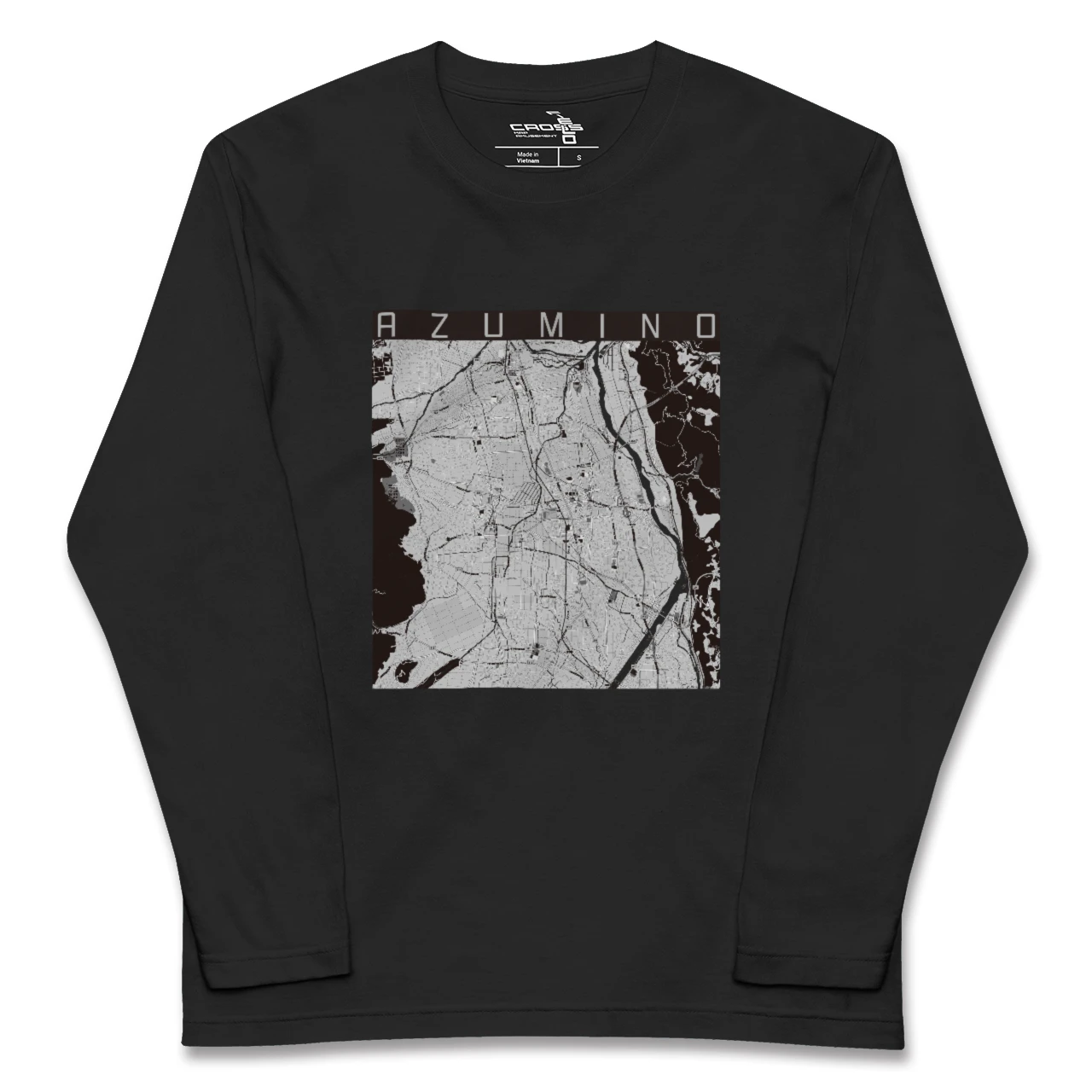 【安曇野（長野県）】地図柄ロングスリーブTシャツ