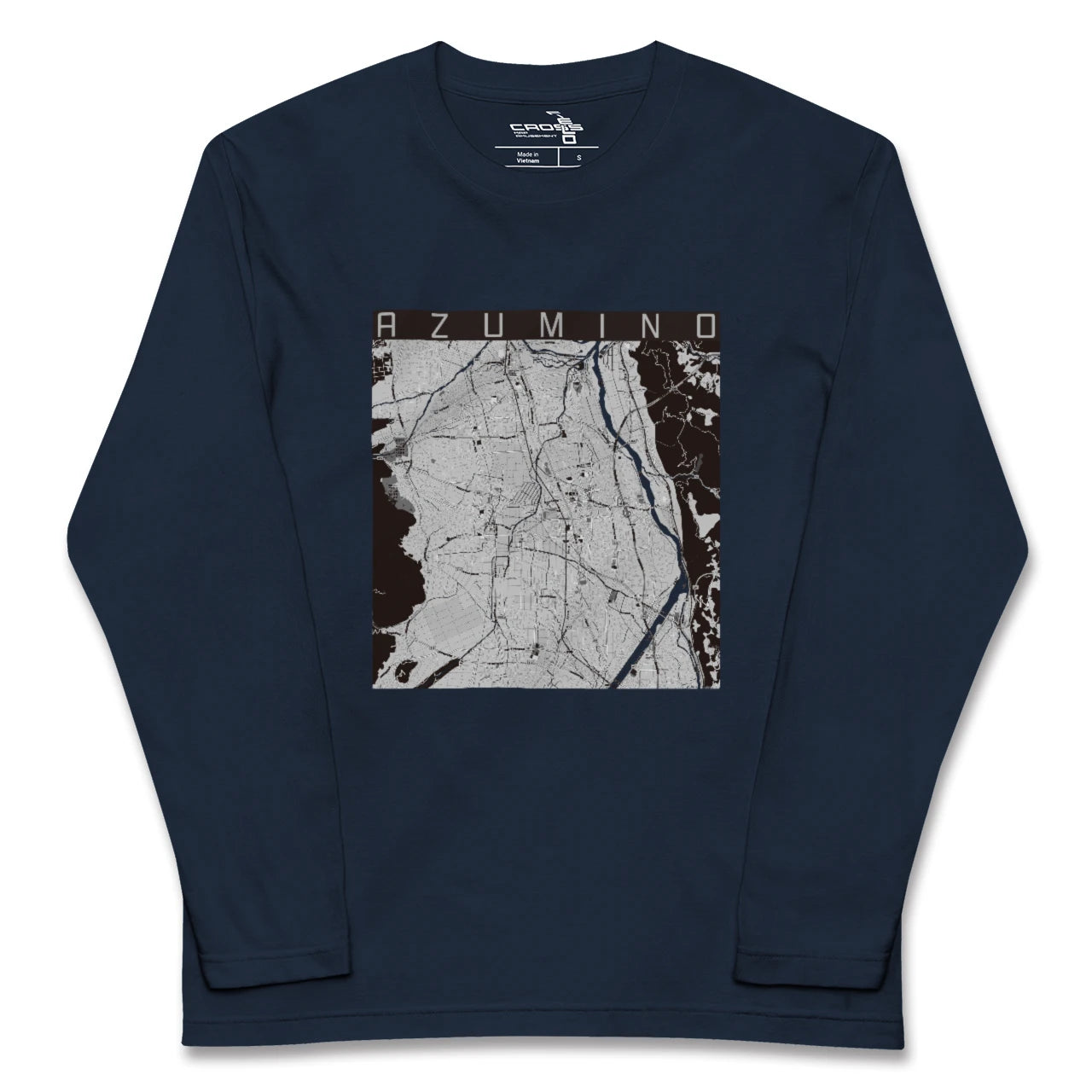 【安曇野（長野県）】地図柄ロングスリーブTシャツ
