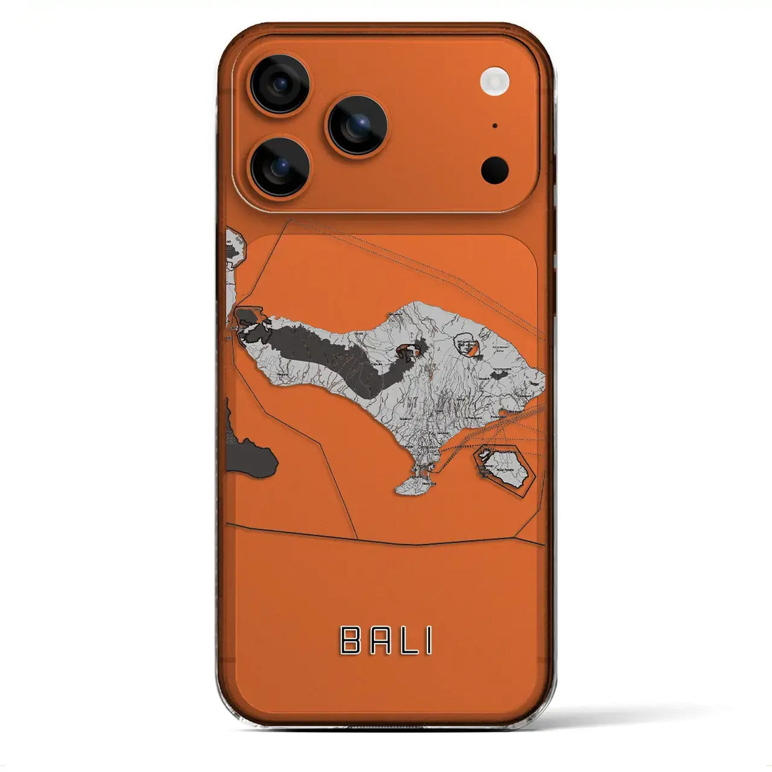 【バリ(インドネシア)】地図柄iPhoneケース(クリアタイプ)