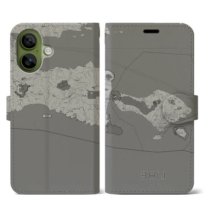 【バリ（インドネシア）】地図柄iPhoneケース（手帳タイプ）