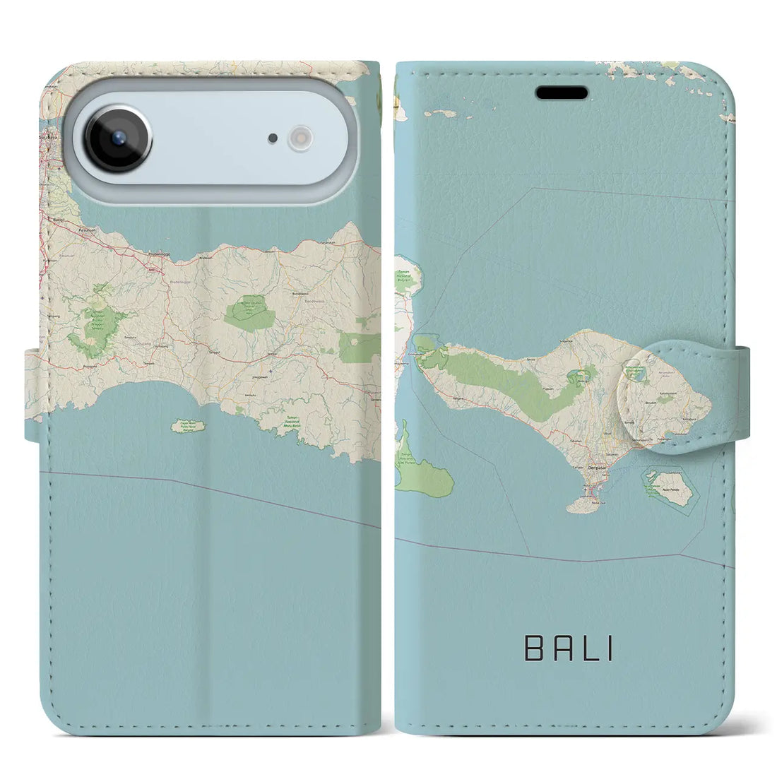 【バリ（インドネシア）】地図柄iPhoneケース（手帳タイプ）モノトーン・iPhone 17 Pro Max 用