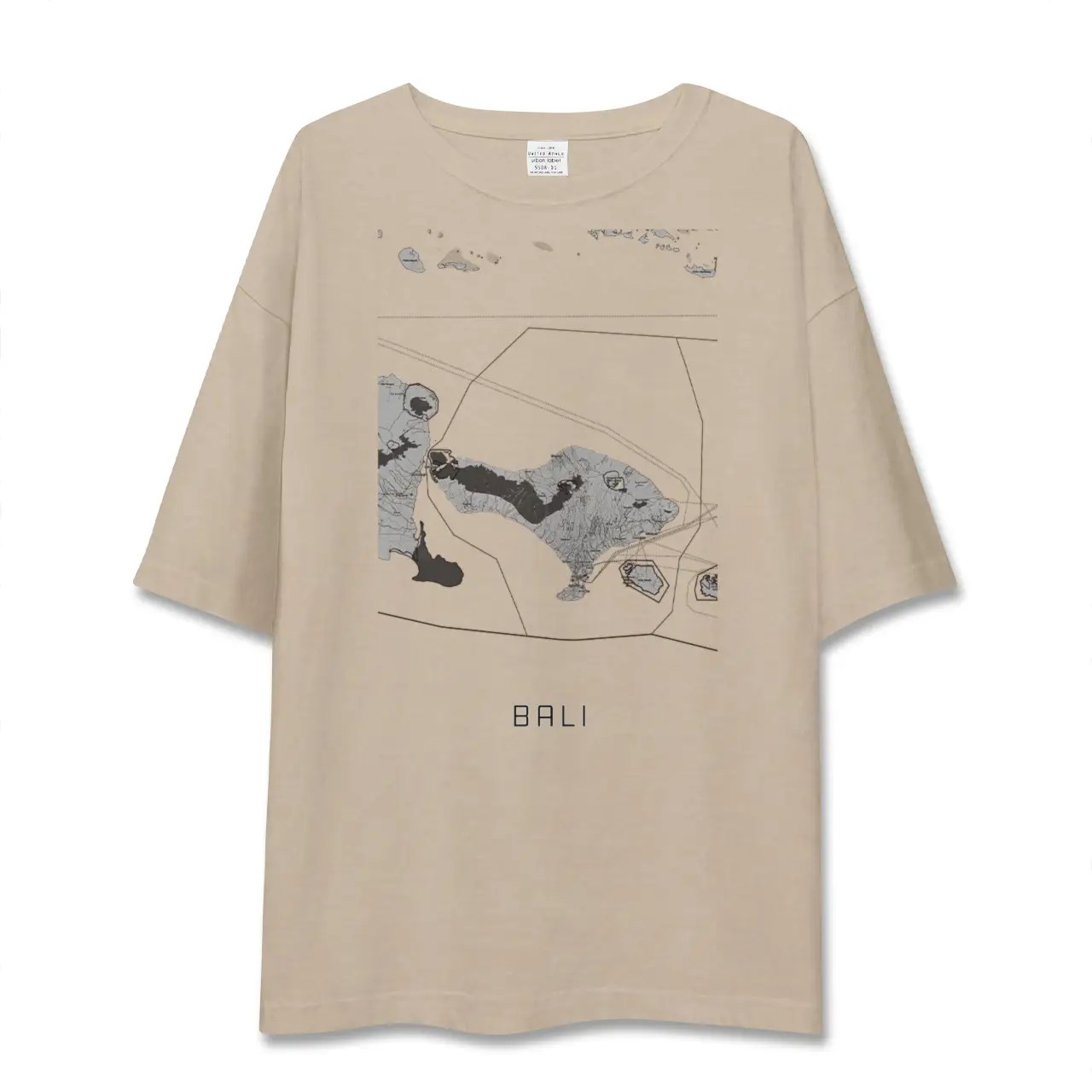 【バリ（インドネシア）】地図柄ビッグシルエットTシャツ