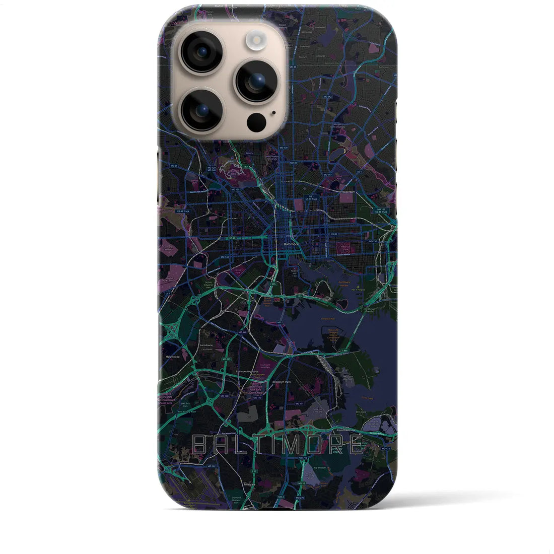 【ボルチモア（アメリカ）】地図柄iPhoneケース（バックカバータイプ）