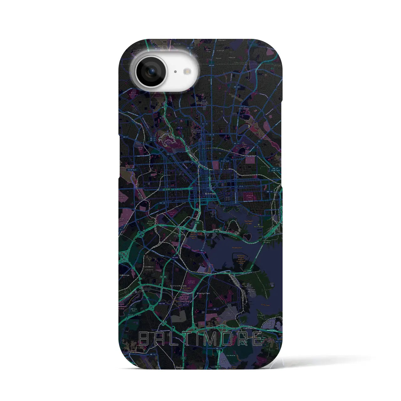 【ボルチモア（アメリカ）】地図柄iPhoneケース（バックカバータイプ）