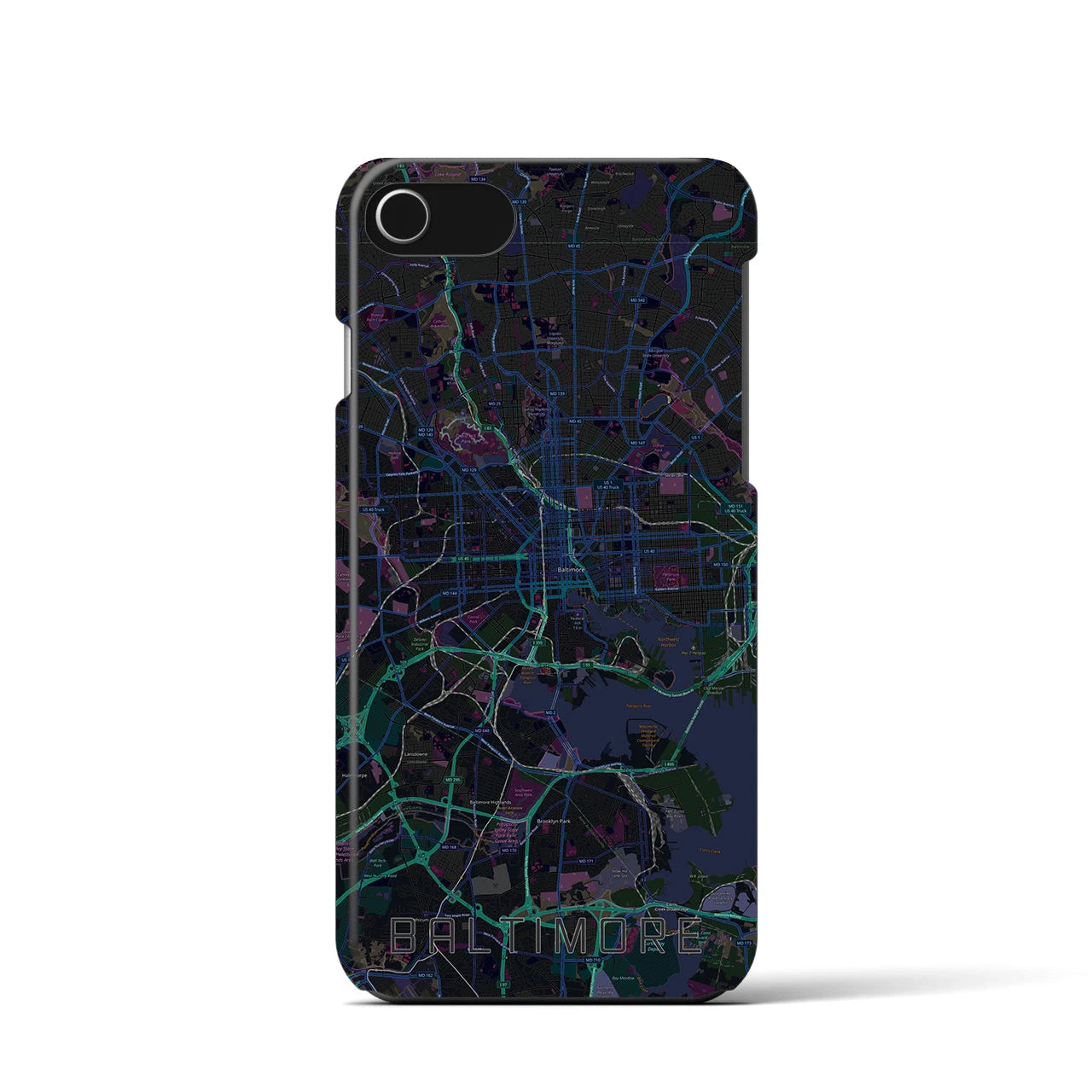 【ボルチモア（アメリカ）】地図柄iPhoneケース（バックカバータイプ）