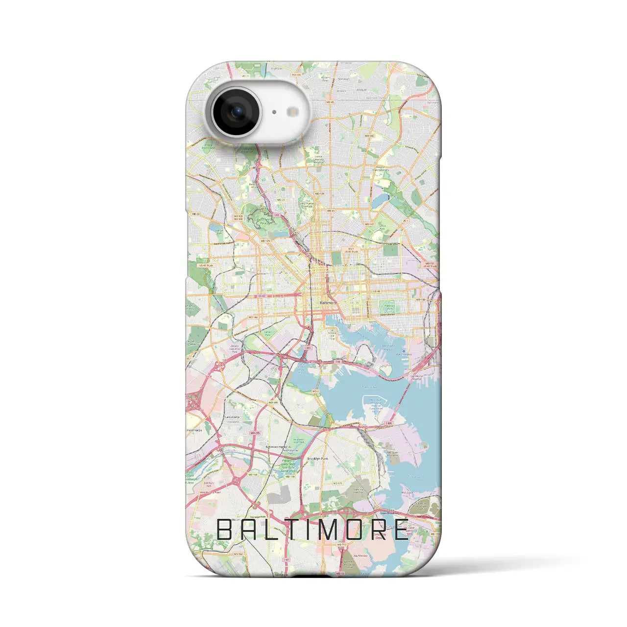 【ボルチモア（アメリカ）】地図柄iPhoneケース（バックカバータイプ）
