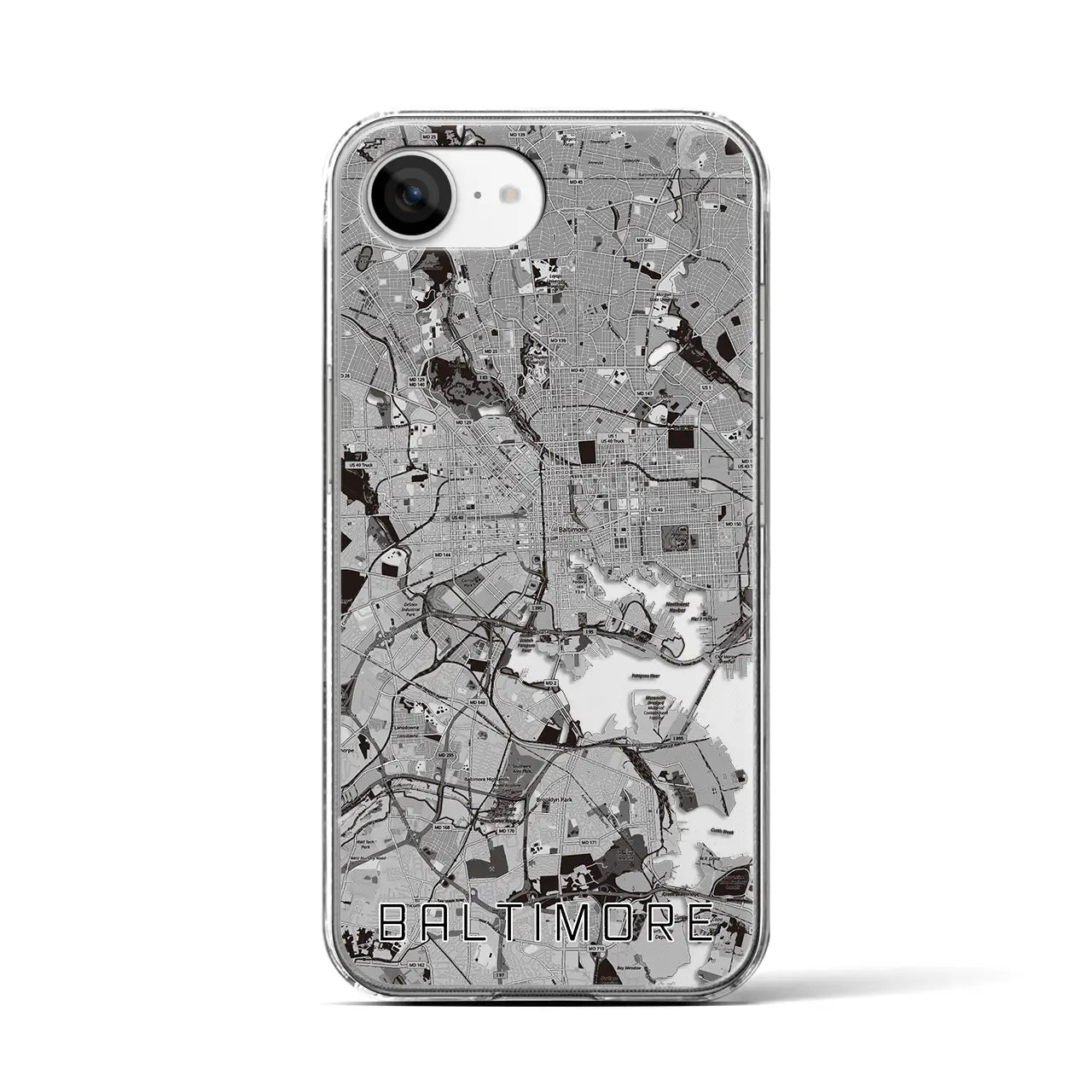 【ボルチモア（アメリカ）】地図柄iPhoneケース（クリアタイプ）