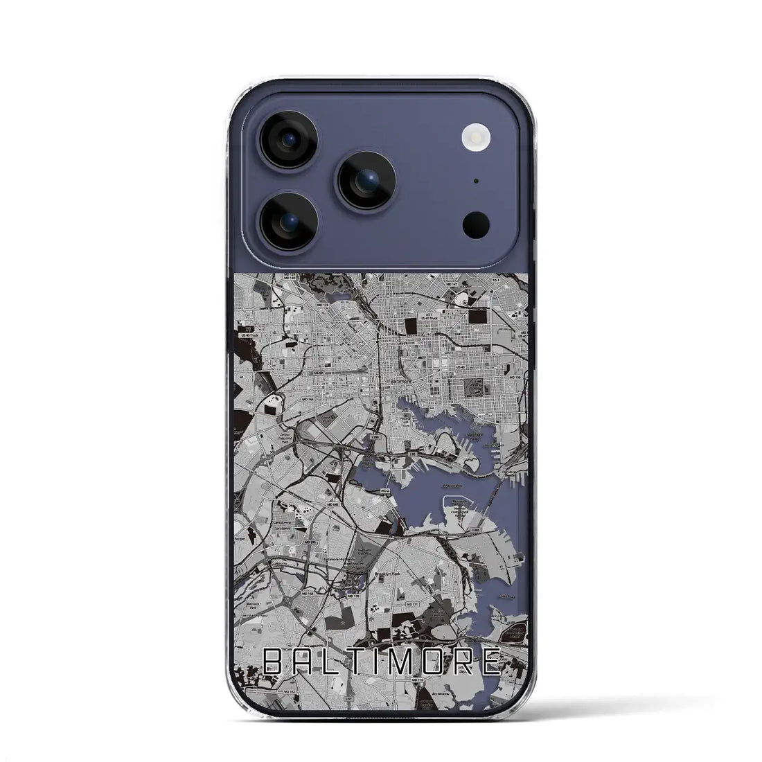 【ボルチモア（アメリカ）】地図柄iPhoneケース（クリアタイプ）