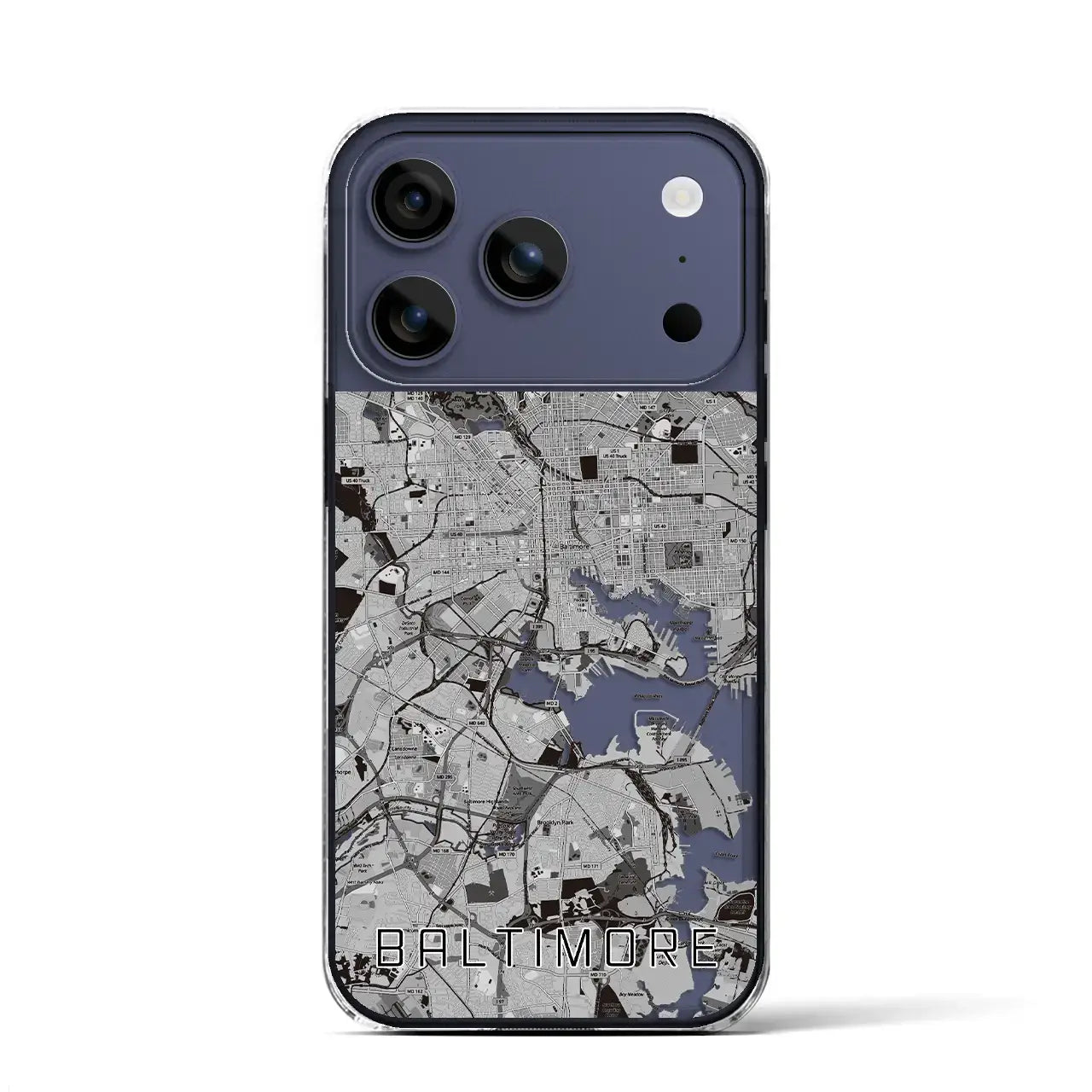 【ボルチモア（アメリカ）】地図柄iPhoneケース（クリアタイプ）