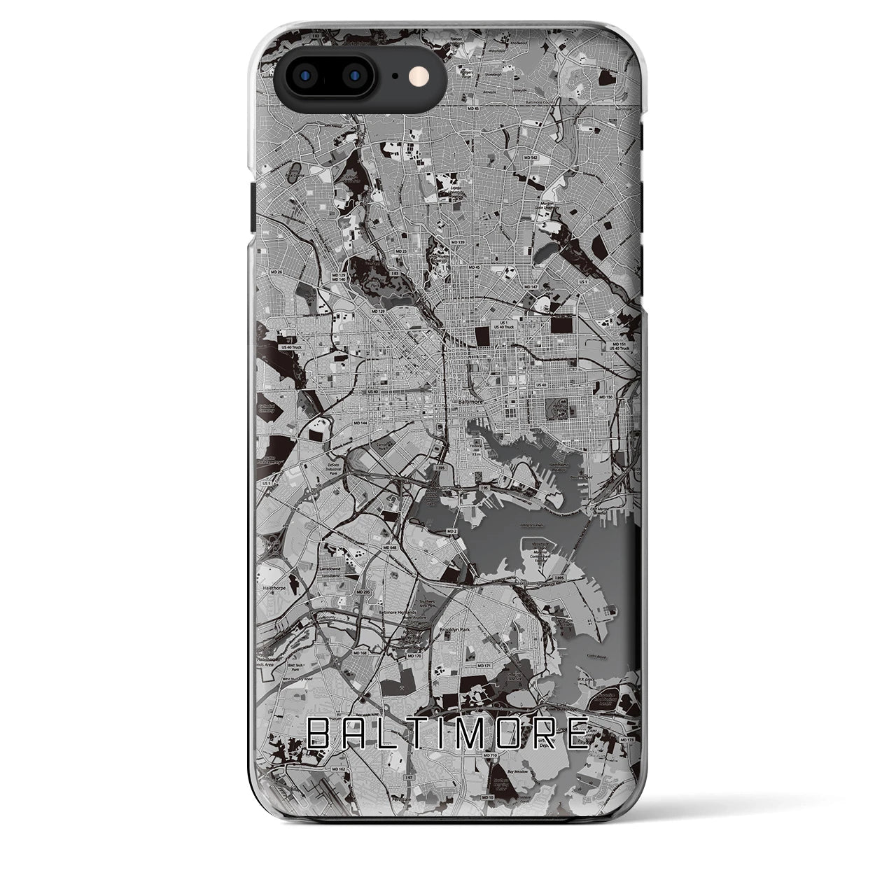 【ボルチモア（アメリカ）】地図柄iPhoneケース（クリアタイプ）