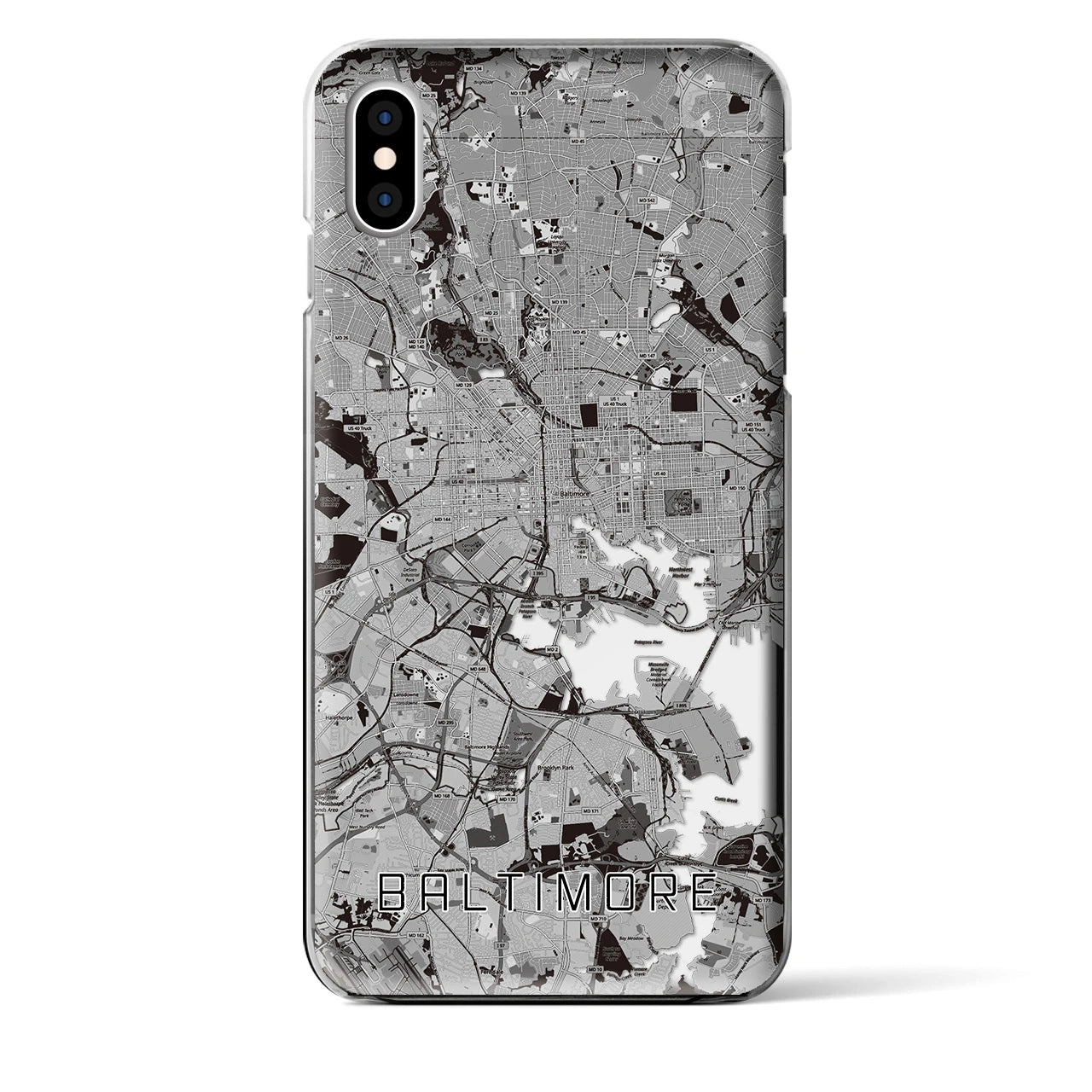 【ボルチモア（アメリカ）】地図柄iPhoneケース（クリアタイプ）