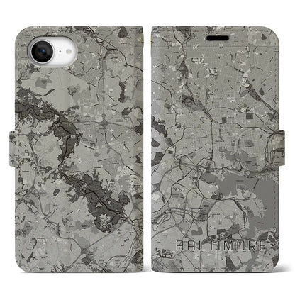 【ボルチモア（アメリカ）】地図柄iPhoneケース（手帳タイプ）