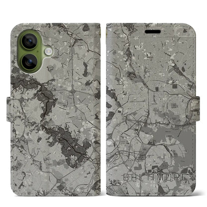 【ボルチモア（アメリカ）】地図柄iPhoneケース（手帳タイプ）