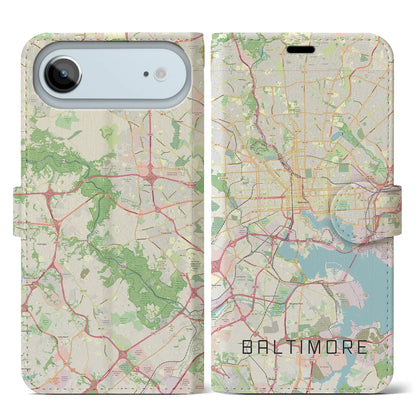 【ボルチモア（アメリカ）】地図柄iPhoneケース（手帳タイプ）