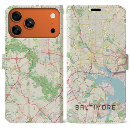 【ボルチモア（アメリカ）】地図柄iPhoneケース（手帳タイプ）