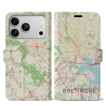 【ボルチモア（アメリカ）】地図柄iPhoneケース（手帳タイプ）