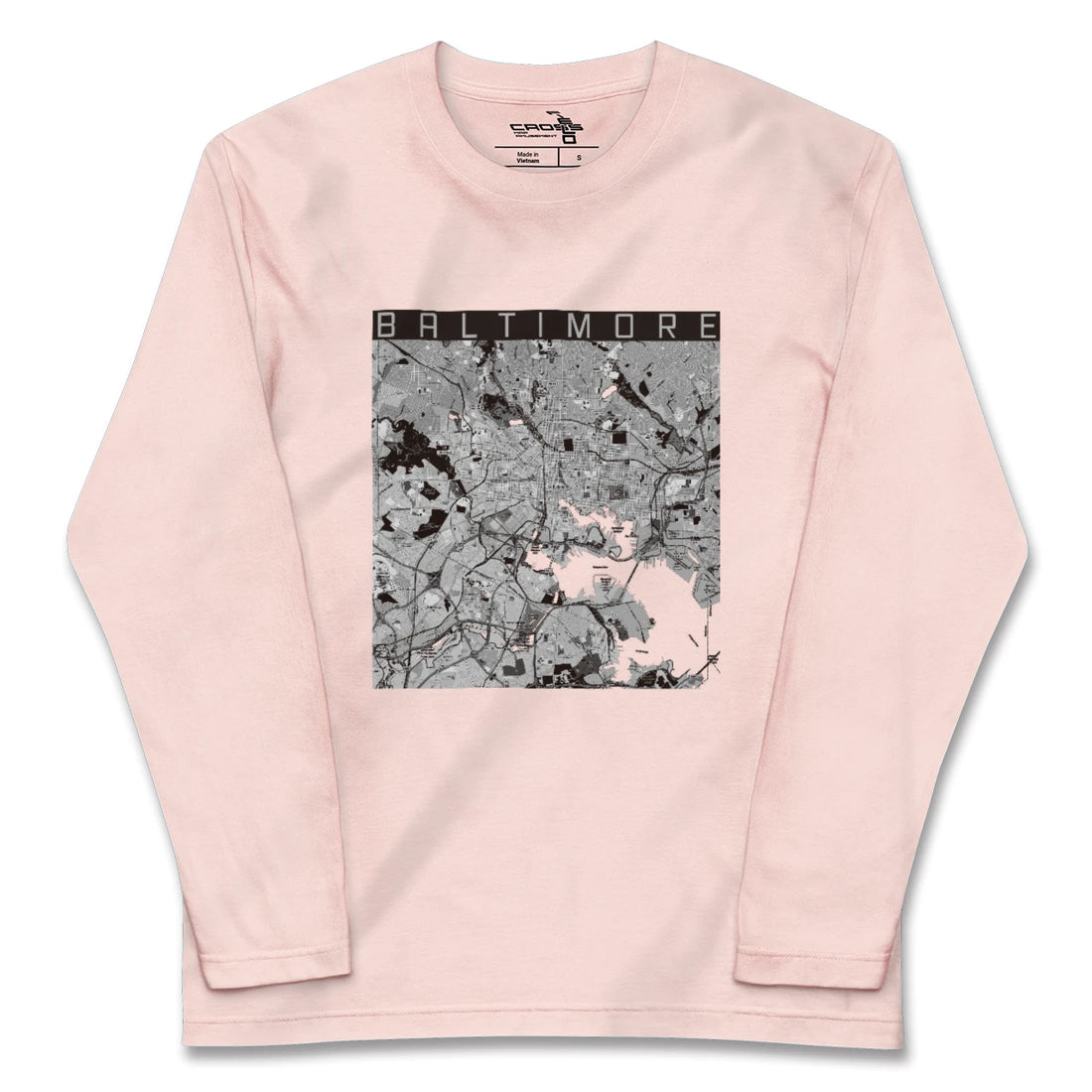 【ボルチモア(アメリカ)】地図柄ロングスリーブTシャツ