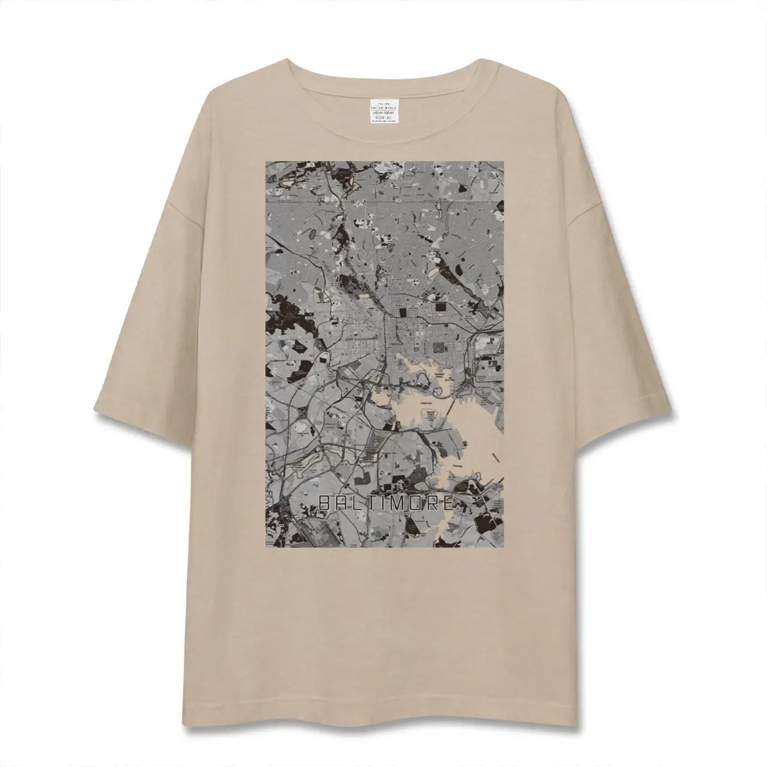 【ボルチモア(アメリカ)】地図柄ビッグシルエットTシャツ