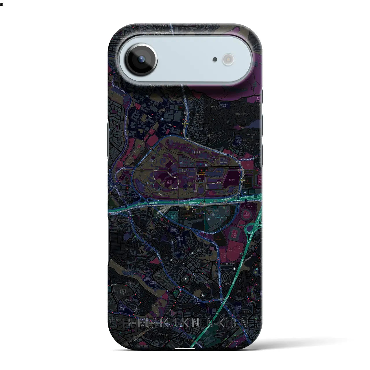 【万博記念公園（大阪府）】地図柄iPhoneケース（バックカバータイプ）