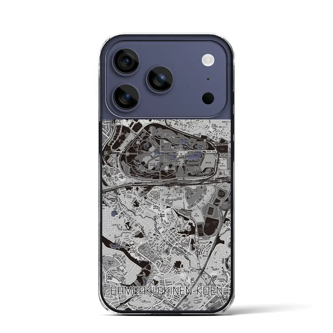 【万博記念公園(大阪府)】地図柄iPhoneケース(クリアタイプ)