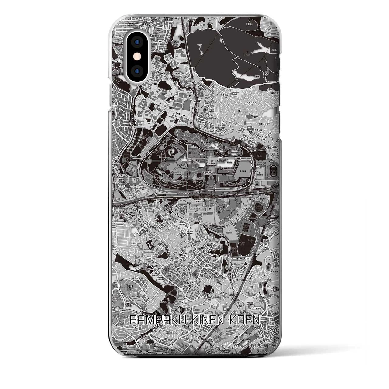 【万博記念公園（大阪府）】地図柄iPhoneケース（クリアタイプ）
