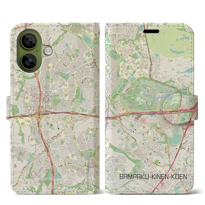 【万博記念公園（大阪府）】地図柄iPhoneケース（手帳タイプ）